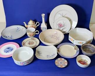 Eclectic Lot Of Floral Dishes