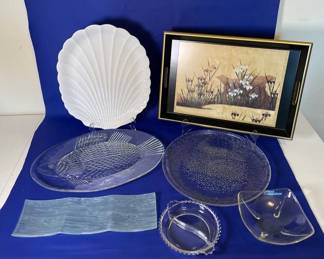 Fish, Bubbles, And Watertheme Serving And Decor Trays
