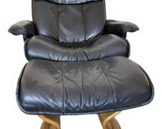 Ekornes Stressless Reclining Chair And Footstool Faux Leather