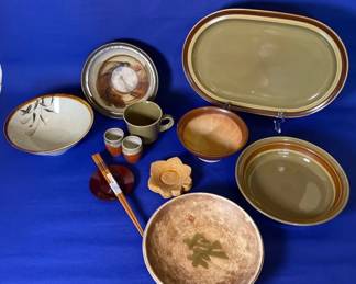Sea Mist Noritake Primastone Mugs And Serving Dishes, And More