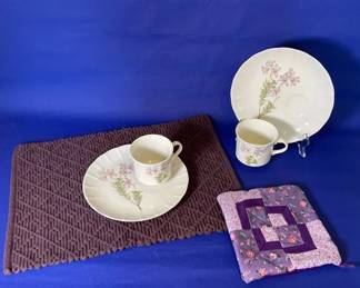 Lima Japanese China Teacups And Saucers, Placemats And Hot Pads