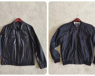International Concepts Leather Jacket and Black Facconable Casual Jacket Size Medium