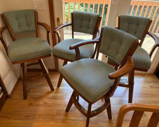Four Classic Swivel Bar Stools