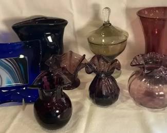 Purple And Blue Glass Decor