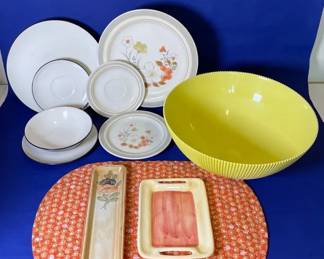 Bright And Cheery Dishes, Black Mikasa Set