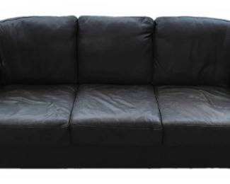 Charcoal Gray Faux Leather Couch
