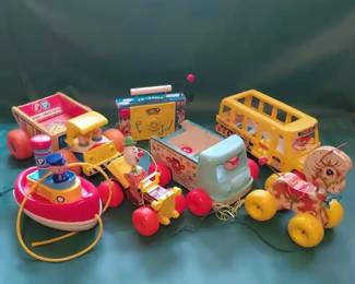 Various Vintage Fisher Price Wheeled Toys