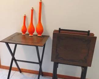 Vintage Genie Bottle Wall Decor And Fold Out TV Dinner Trays