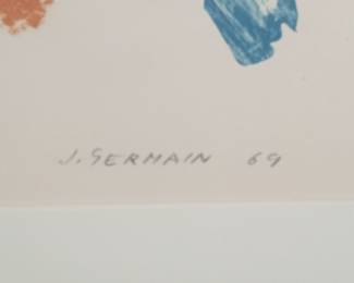 Abstract Lithograph by J. Germain, 1969