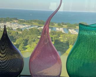 Murano Glass Art Vases (Set of 3) - Possibly by Flavio Poli