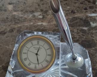 Waterford Crystal Desk Clock and Pen Holder