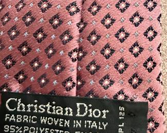 Christian Dior Silk Blend Geometric Pattern Tie