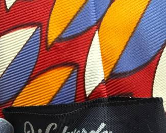 Di.Eduardo 100% Acetate Geometric Pattern Necktie