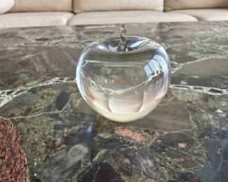 Tiffany & Co. Glass Apple Paperweight