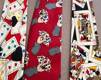 Playing Card Themed Silk Ties (Set of 5) - Including Disney Characters