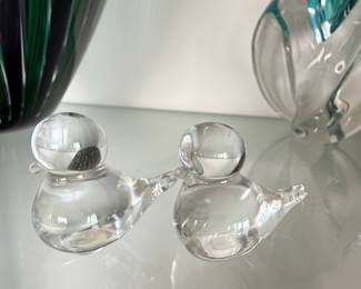Pair of Blown Glass Ducks