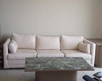 Mid-Century Modern Style Sofa and Tiered Coffee Table Set