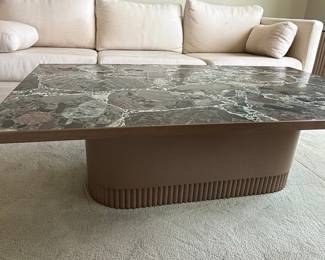 Mid-Century Modern "Serpentino" Marble Coffee Table