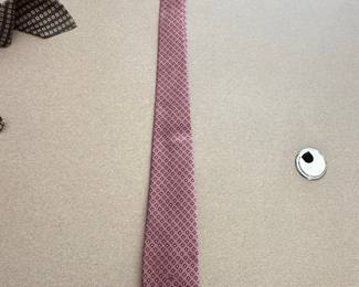 Christian Dior Silk Blend Geometric Pattern Tie