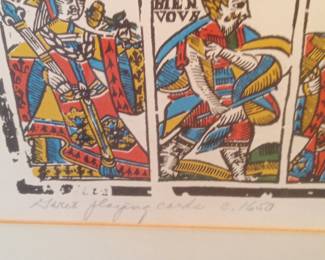 Stuart Kaplan "Rare Playing Cards c. 1650" Lithograph