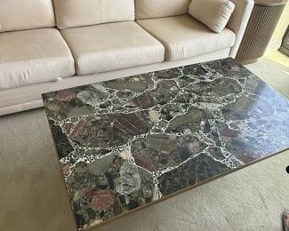 Mid-Century Modern "Serpentino" Marble Coffee Table