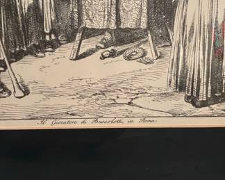 Il Giocatore di Bussolotti, in Roma etching by Bartolomeo Pinelli