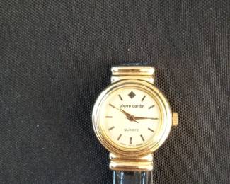 Pierre Cardin Quartz Women's Watch with Black Leather Strap