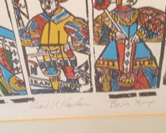 Stuart Kaplan "Rare Playing Cards c. 1650" Lithograph