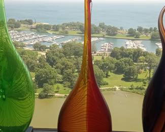 Murano Style Blown Glass Vases