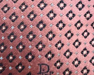 Christian Dior Silk Blend Geometric Pattern Tie