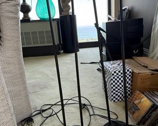 Pair of Postmodern Black Italian Floor Lamps
