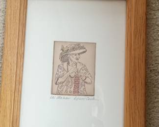 Lei Maker by Lynn Cook Etching