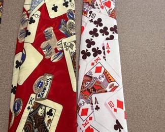 Playing Card Themed Silk Ties (Set of 5) - Including Disney Characters