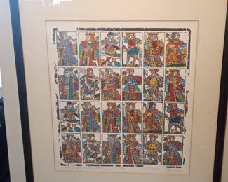 Stuart Kaplan "Rare Playing Cards c. 1650" Lithograph