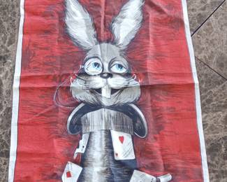 Whimsical Rabbit Magician Tea Towel
