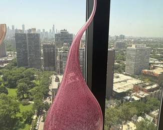 Kenny Pieper "Ruby Splash" Vase