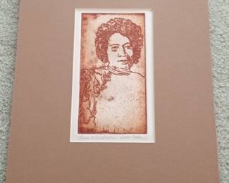 Queen Liliuokalani Etching by Lynn Cook