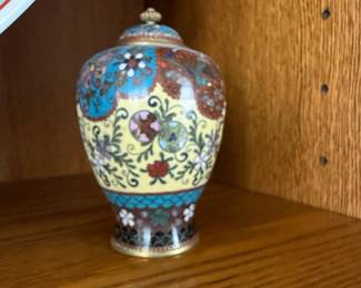 Antique Japanese Meiji Era Cloisonné Ginger Jar
