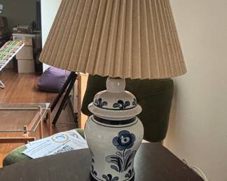Mini lamp with blue drawing