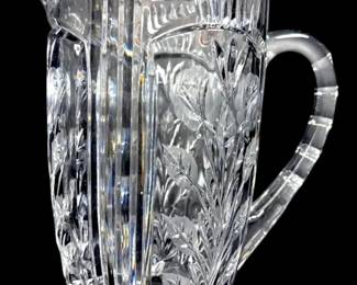 Crystal Clear Lead Glass Pitcher, Made in Poland