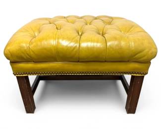 North Hickory Leather Ottoman