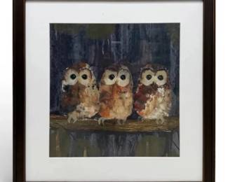 Three Tawny Owls  Julia Burns Framed Print