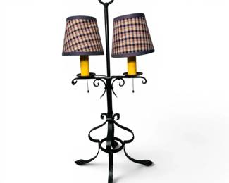 Primitive Black Metal DoubleLight Table Lamp