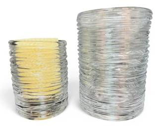 Simon Pearce Crystal Glass Candle Holders