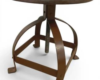 Wood  Steel Work Stool