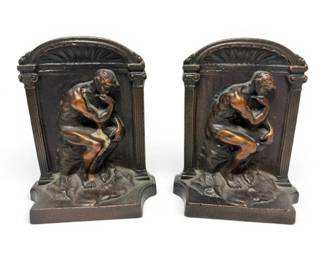 Cast Metal The Thinker Bookends