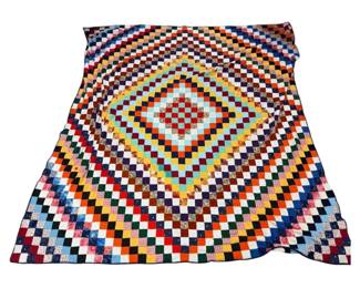 Unfinished Trip Around the World Quilt Topper