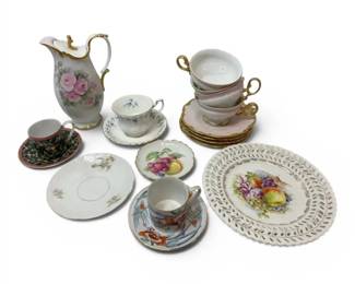 Gold Floral China Dishes Takahashi, Royal Albert,  More