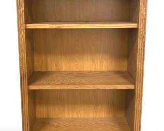 Adjustable Wooden Bookcase With Carved Decorative Enhancements