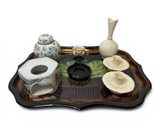Decorative Serving Tray, Lenox Candle Holders, Vase,  More